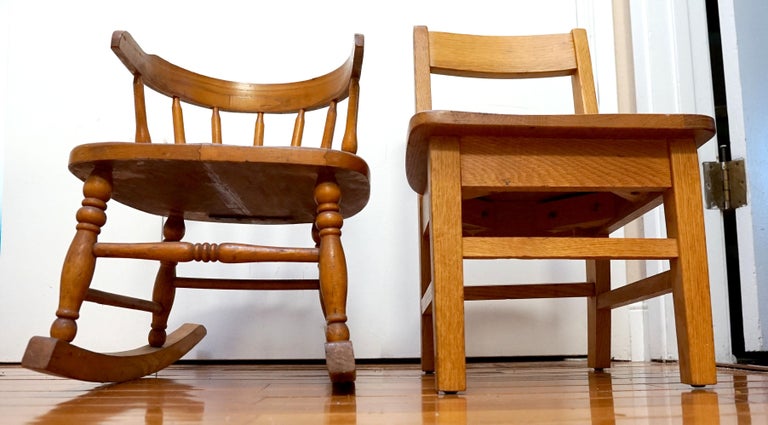 Late 19th Century Child Captain's Rocking Chair and Mid Century Mission ...