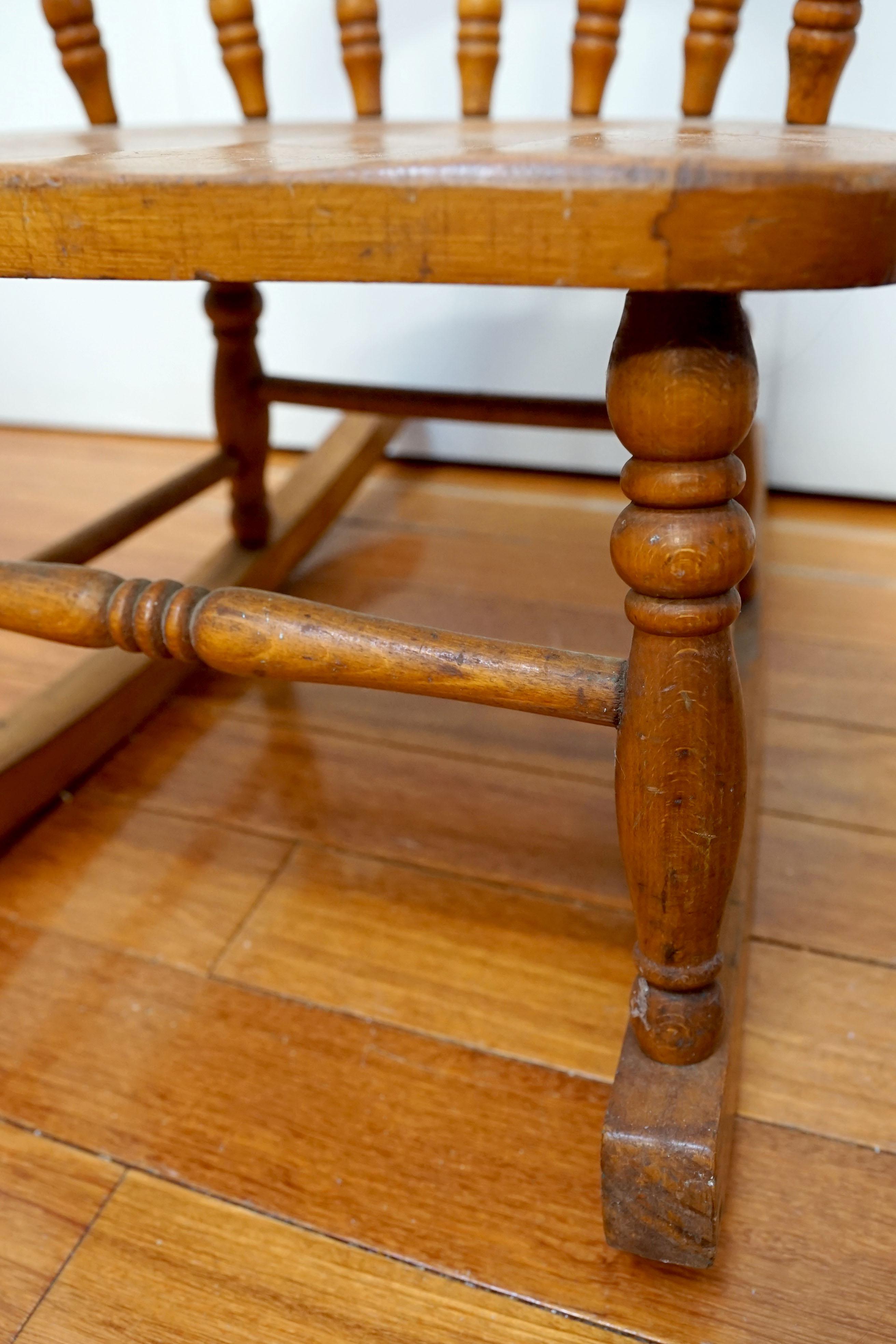 Oak Late 19th Century Child Captain's Rocking Chair and Mid Century Mission Chair