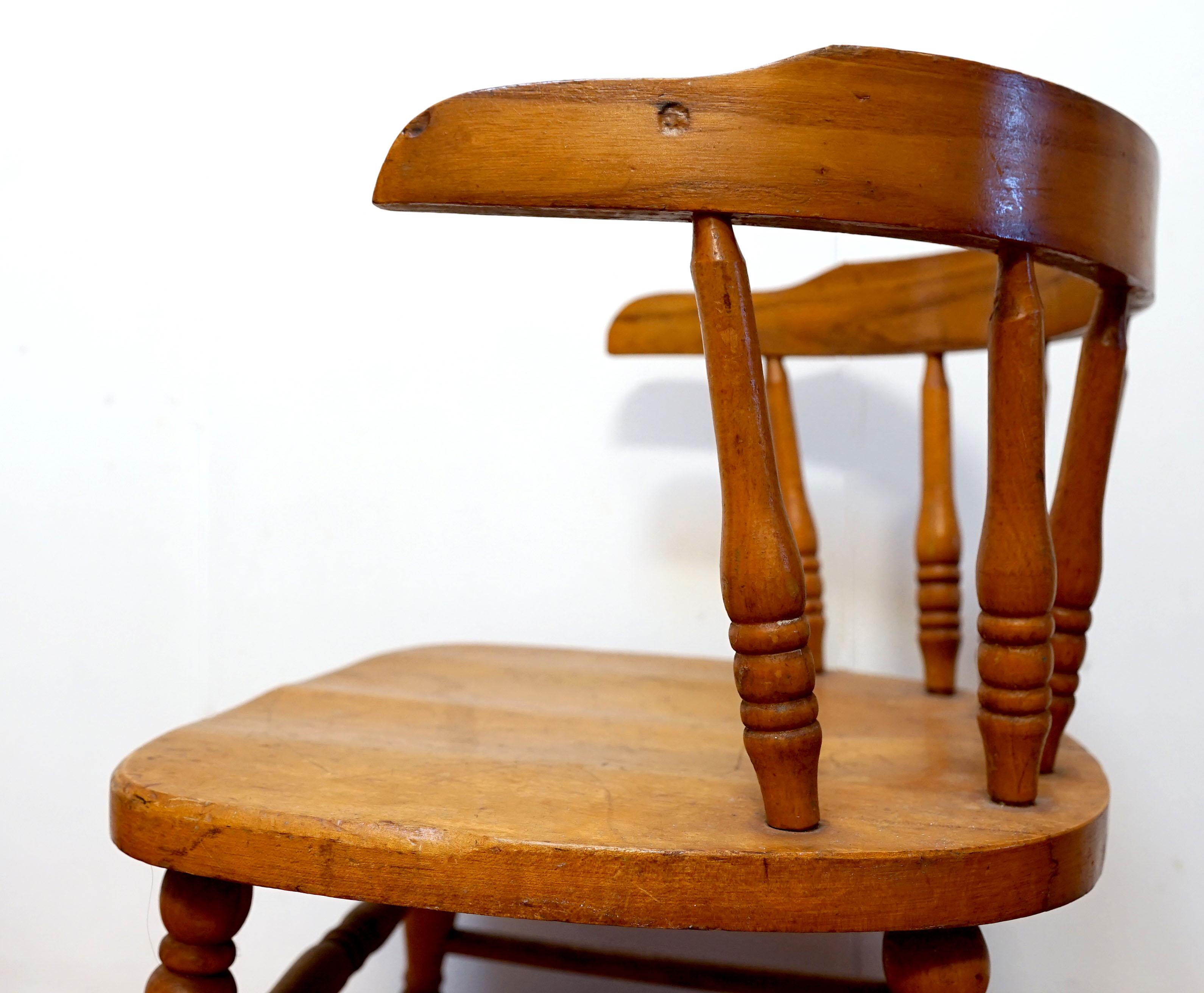 Late 19th Century Child Captain's Rocking Chair and Mid Century Mission Chair 2