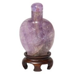 Antique Late 19th - Early 20th Century Chinese Amethyst Snuff Bottle