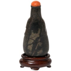 Late 19th Century Chinese Black Stone Snuff Bottle
