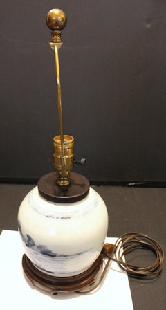 Late 19th Century Chinese Blue & White Ginger Jar Lamp