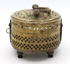 Late 19th Century Chinese Brass Cricket Box