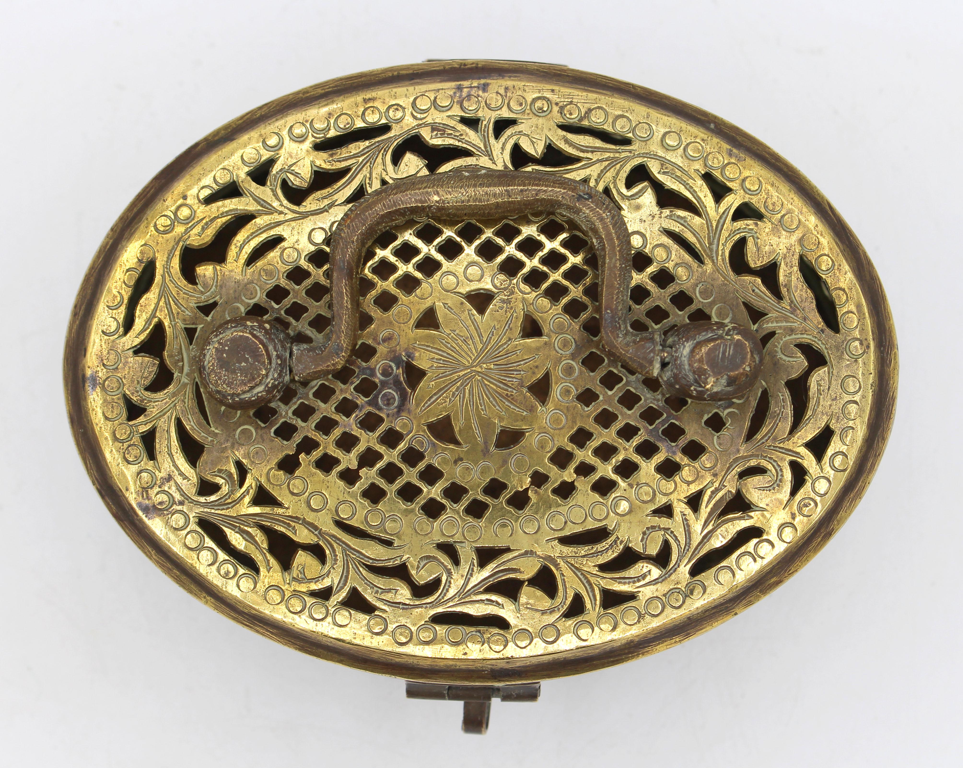 Late 19th Century Chinese Brass Cricket Box 1