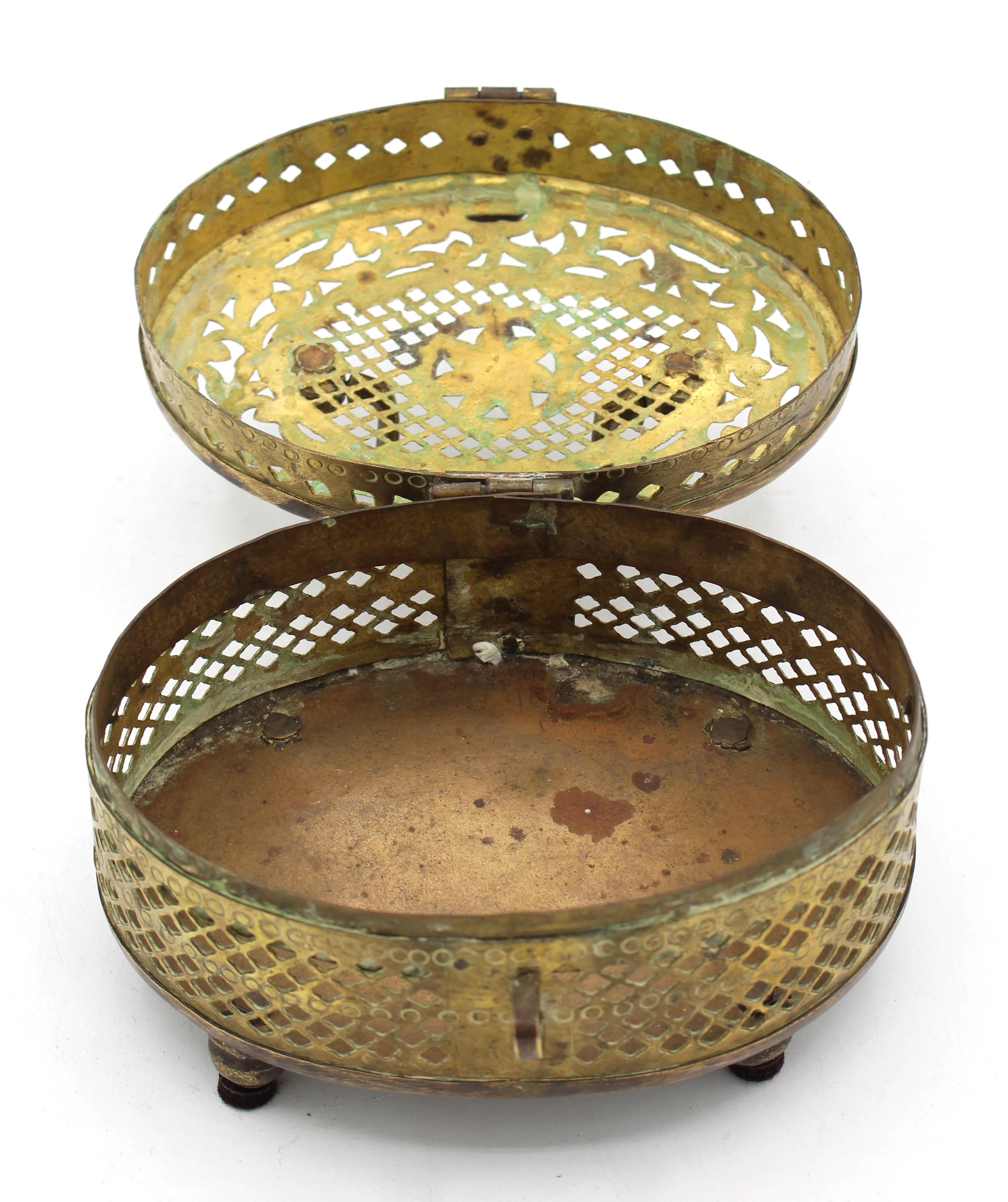 Late 19th Century Chinese Brass Cricket Box 2