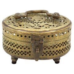 Late 19th Century Chinese Brass Cricket Box