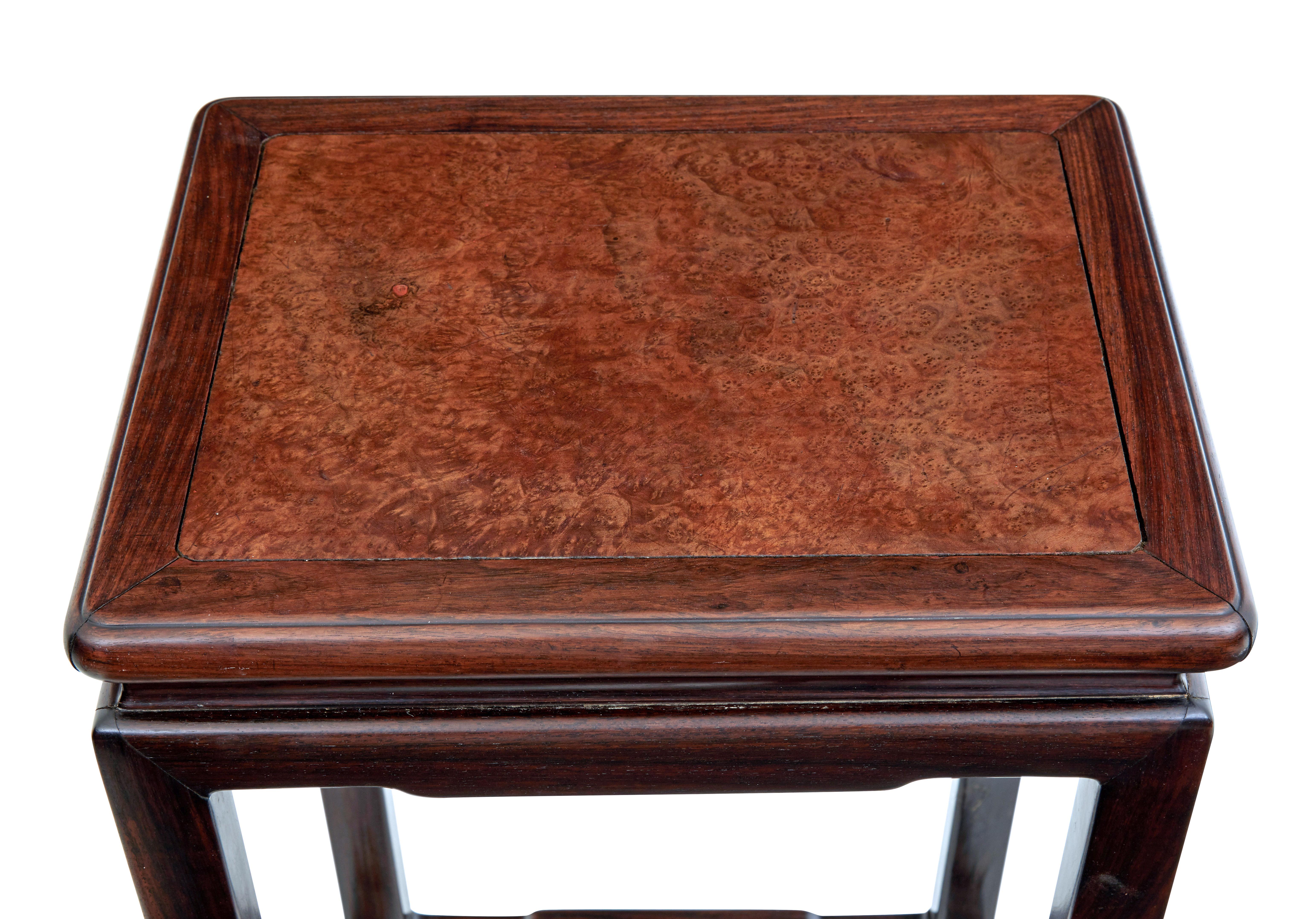 Hand-Crafted Late 19th Century Chinese Burr Occasional Table