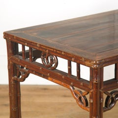 Late 19th Century Chinese Carved Faux Bamboo Console Table