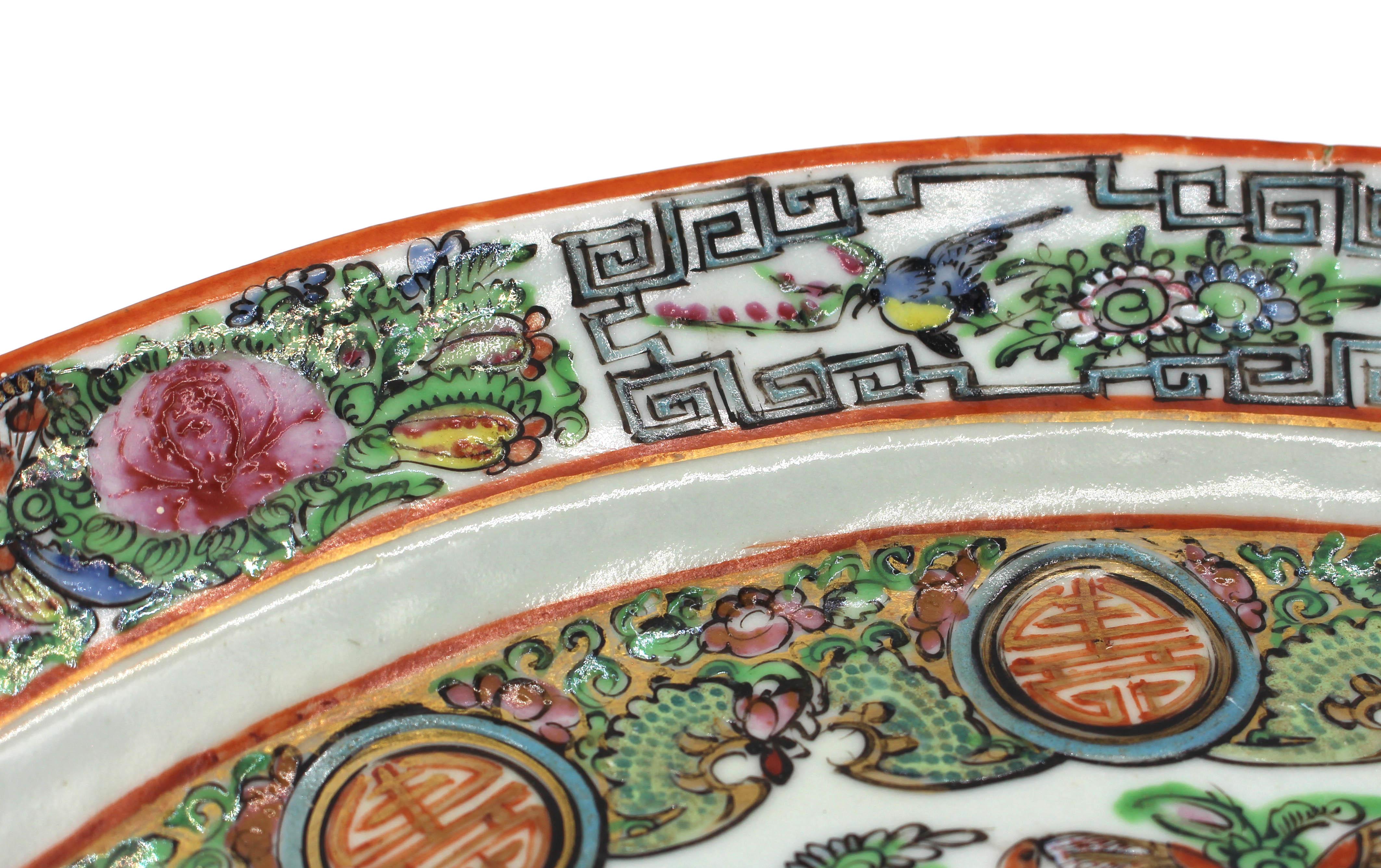 Ceramic Late 19th Century Chinese Export Rose Canton Platter For Sale