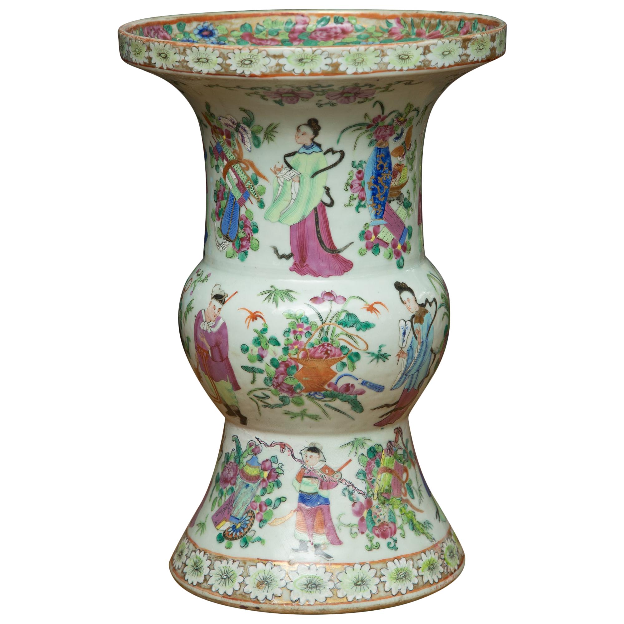 Late 19th Century Chinese Export Rose Famille Vase