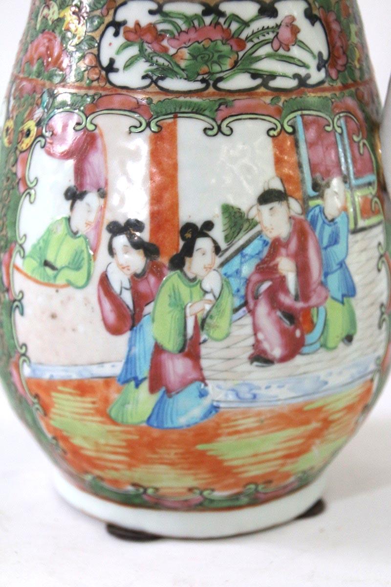 Late 19th Century Chinese Export Rose Medallion Pitcher For Sale 6