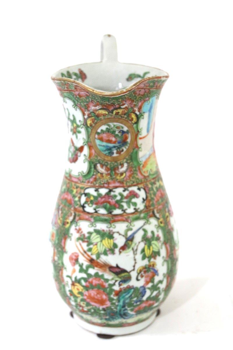 Late 19th Century Chinese Export Rose Medallion Pitcher For Sale 1