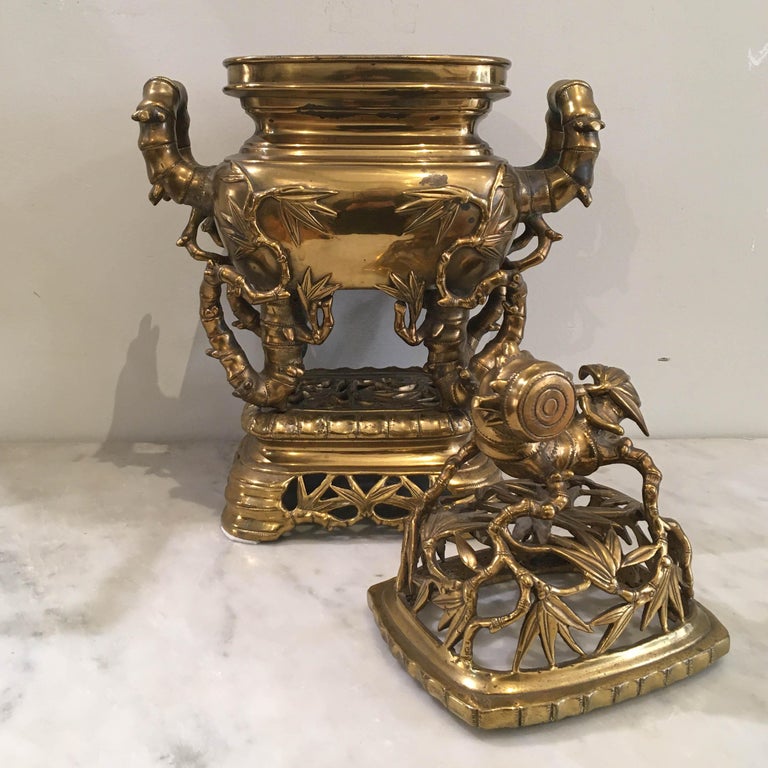 Late 19th Century Chinese Gilt Bronze Brazier For Sale at 1stDibs