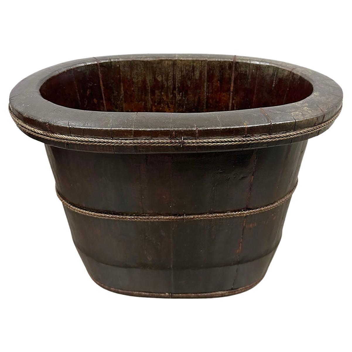 Late 19th Century Chinese Hand Made Wooden Wash/Laundry Basin For Sale