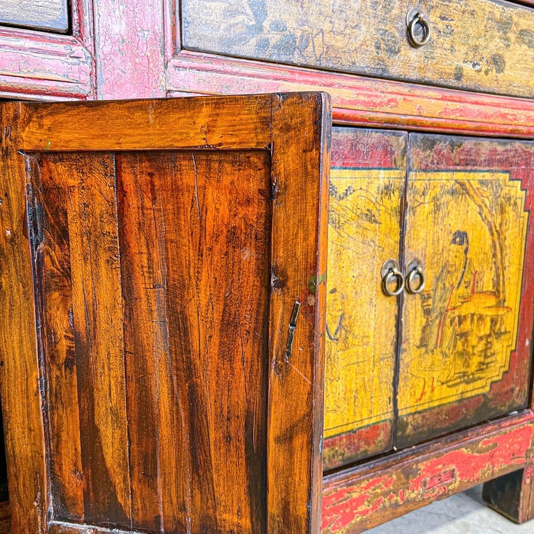 Late 19th Century Chinese Hand Painted Sideboard For Sale at 1stDibs