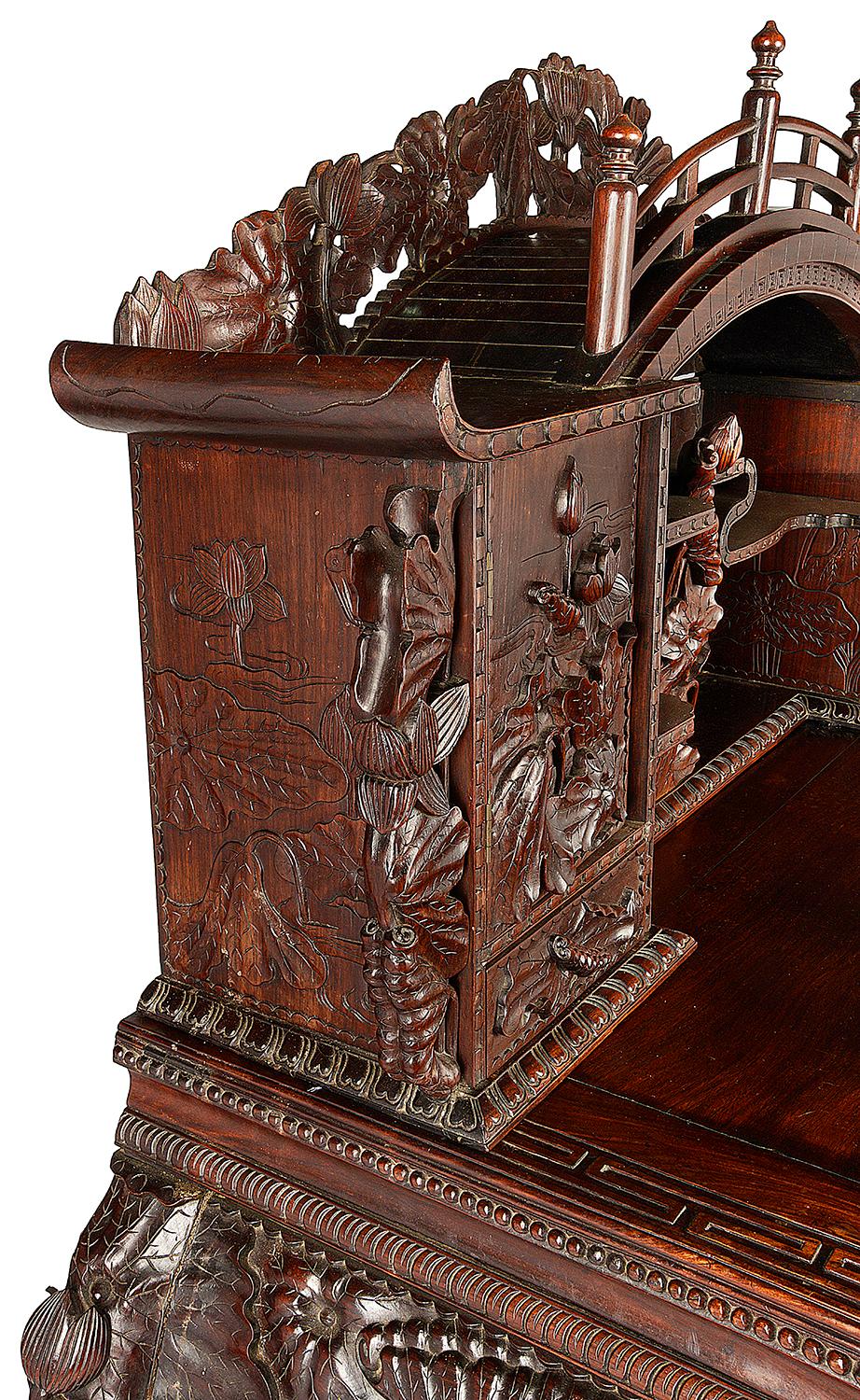 Meiji Late 19th Century Japanese Hardwood Desk For Sale
