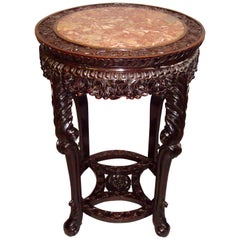 Late 19th Century Chinese Hongmu Urn Stand of Large Proportions