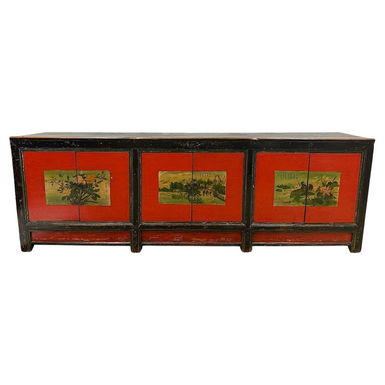 Painted Altar Table From Mongolia - 19thC Painted Altar Table From Mongolia - 19thC