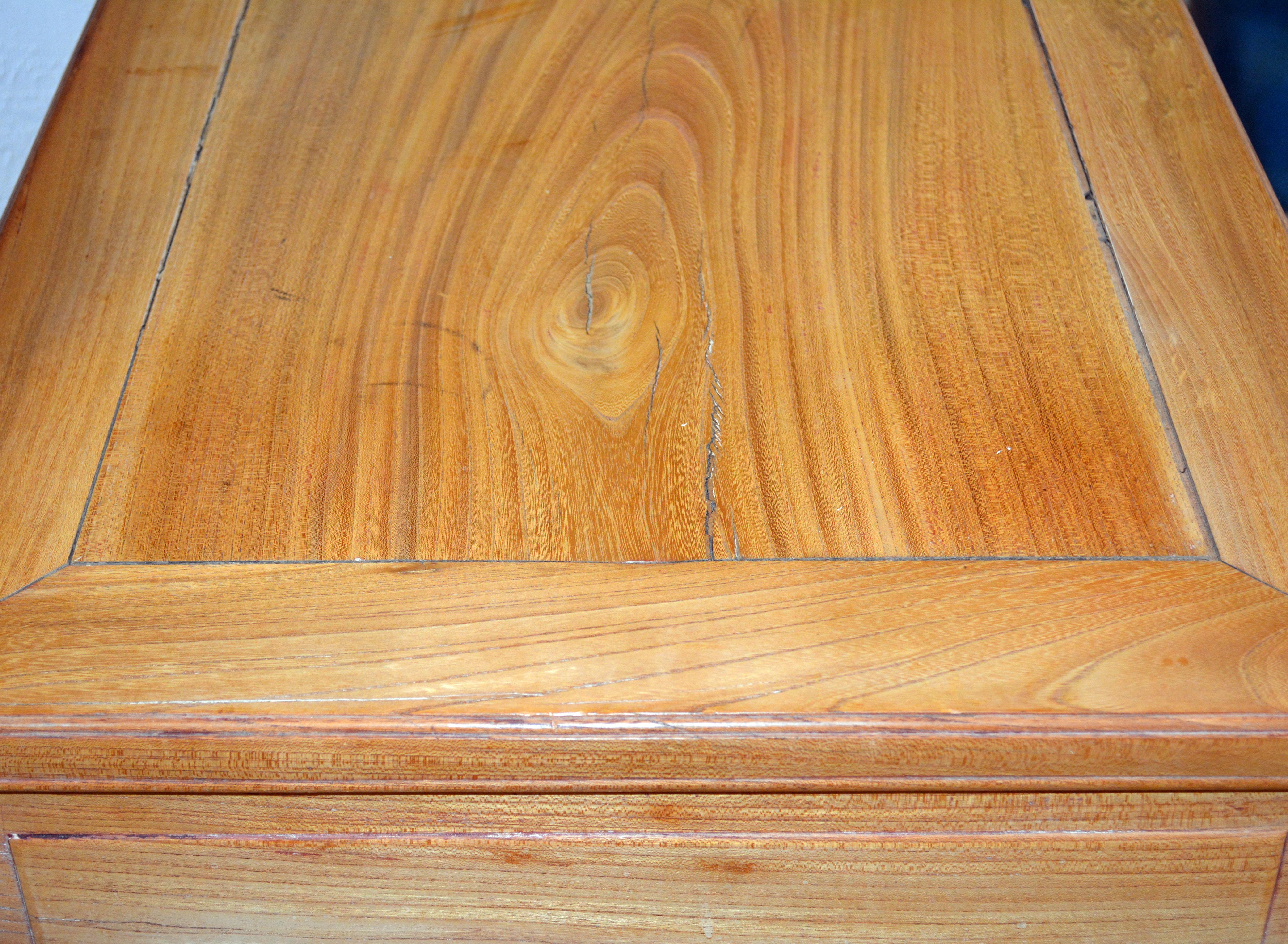 Late 19th Century Chinese Natural Color Elm Wood Desk 7