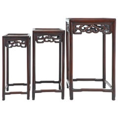 Antique Late 19th Century Chinese Nest of 3 Tables