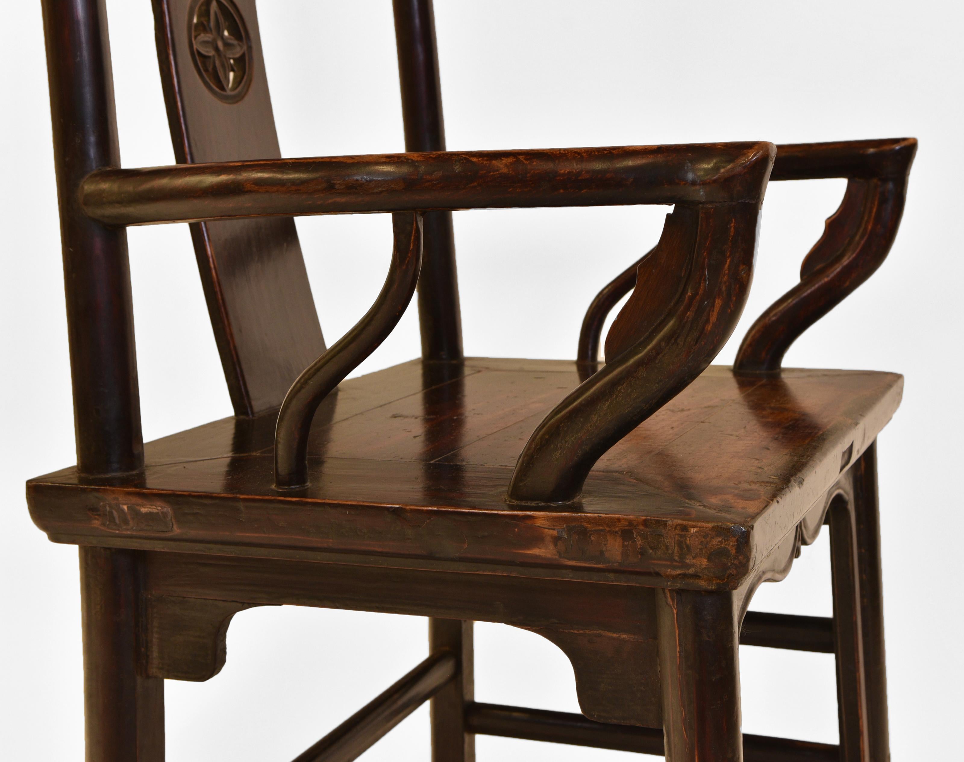 Offener chinesischer Sessel des späten 19. Jahrhunderts (Hartholz) im Angebot