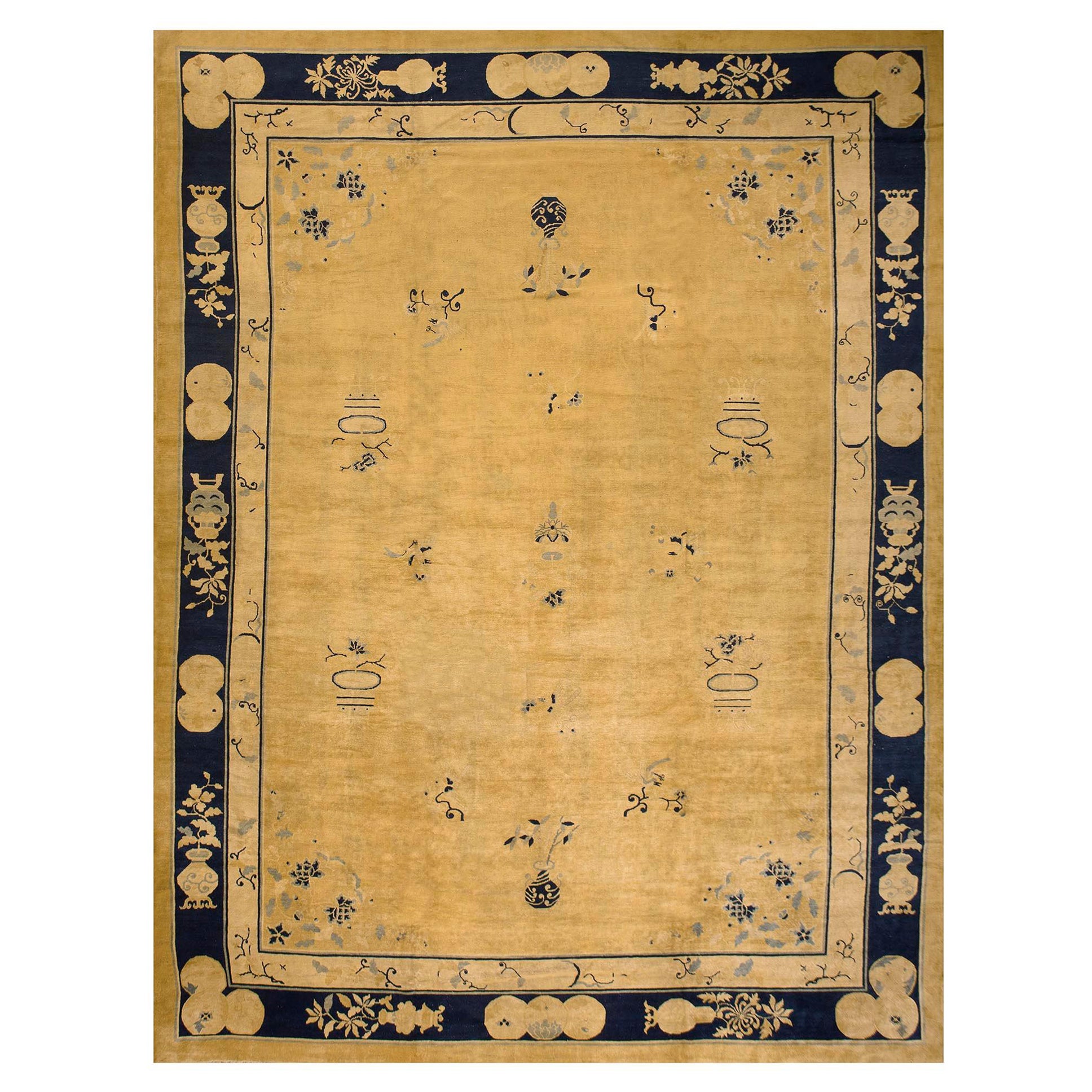 Tapis chinois de Pékin de la fin du XIXe siècle (94,44 x 38,1 cm)