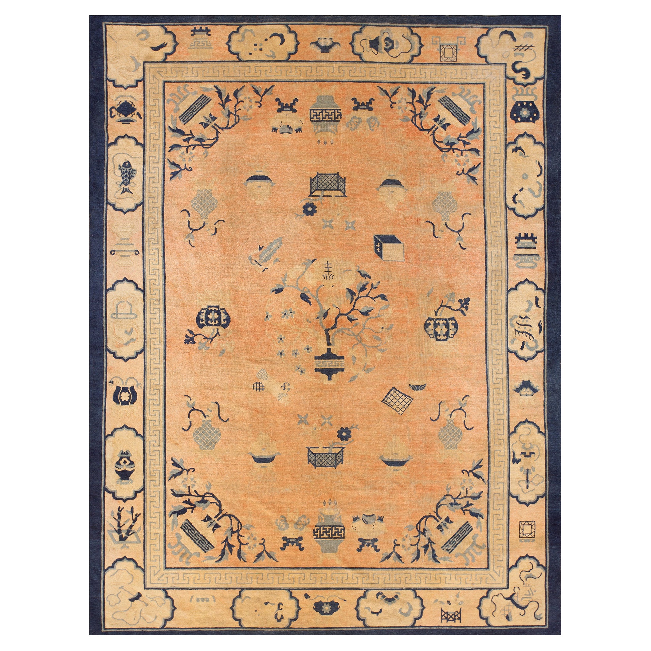 Tappeto cinese di fine Ottocento ( 6'6''x 8'4'' - 198 x 254 ) in vendita