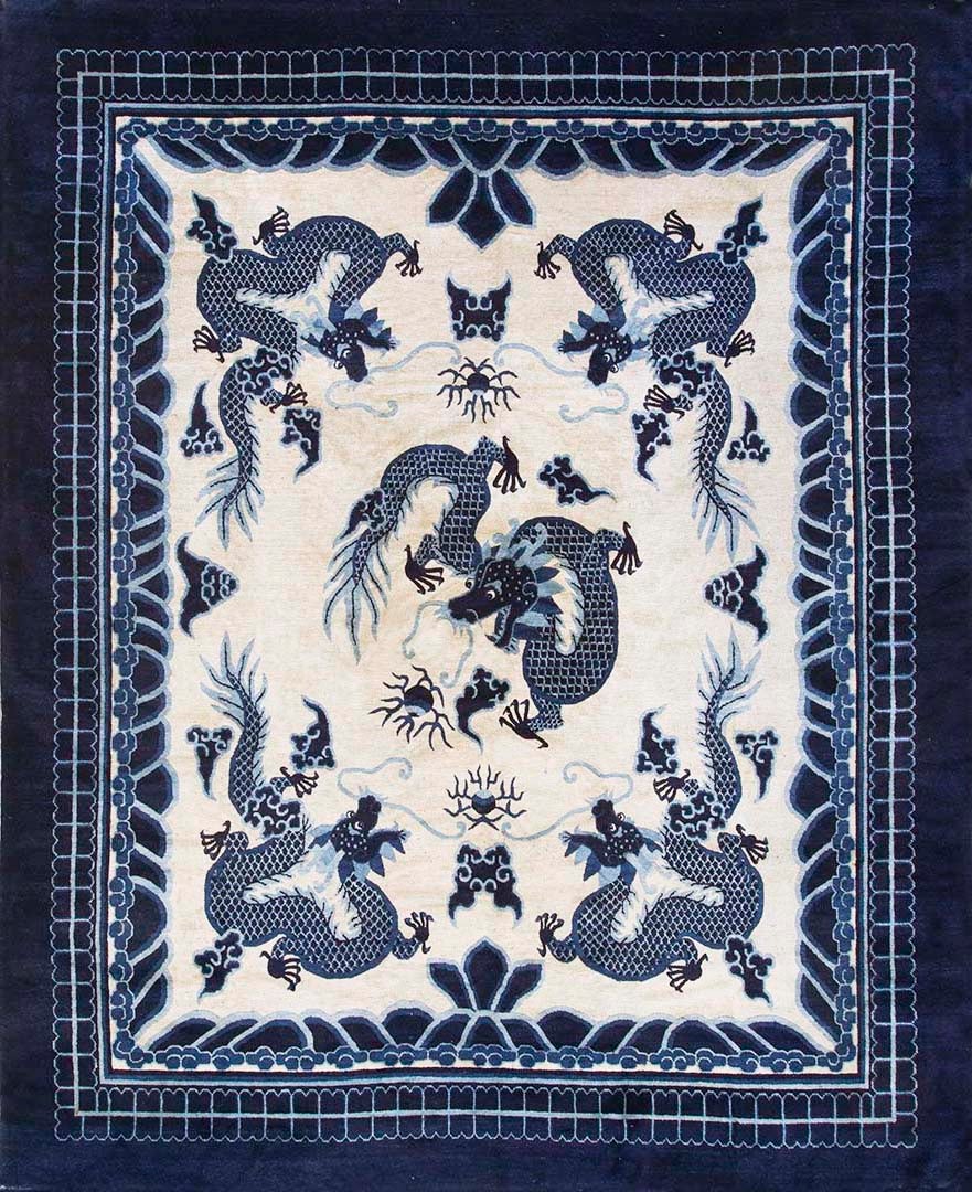 Late 19th Century Chinese Peking Dragon Carpet 8' 8" ( 264 cm )x10' 8"( 325 cm )