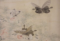 Pittura a colori e inchiostro su seta della fine del XIX secolo della dinastia cinese Qing