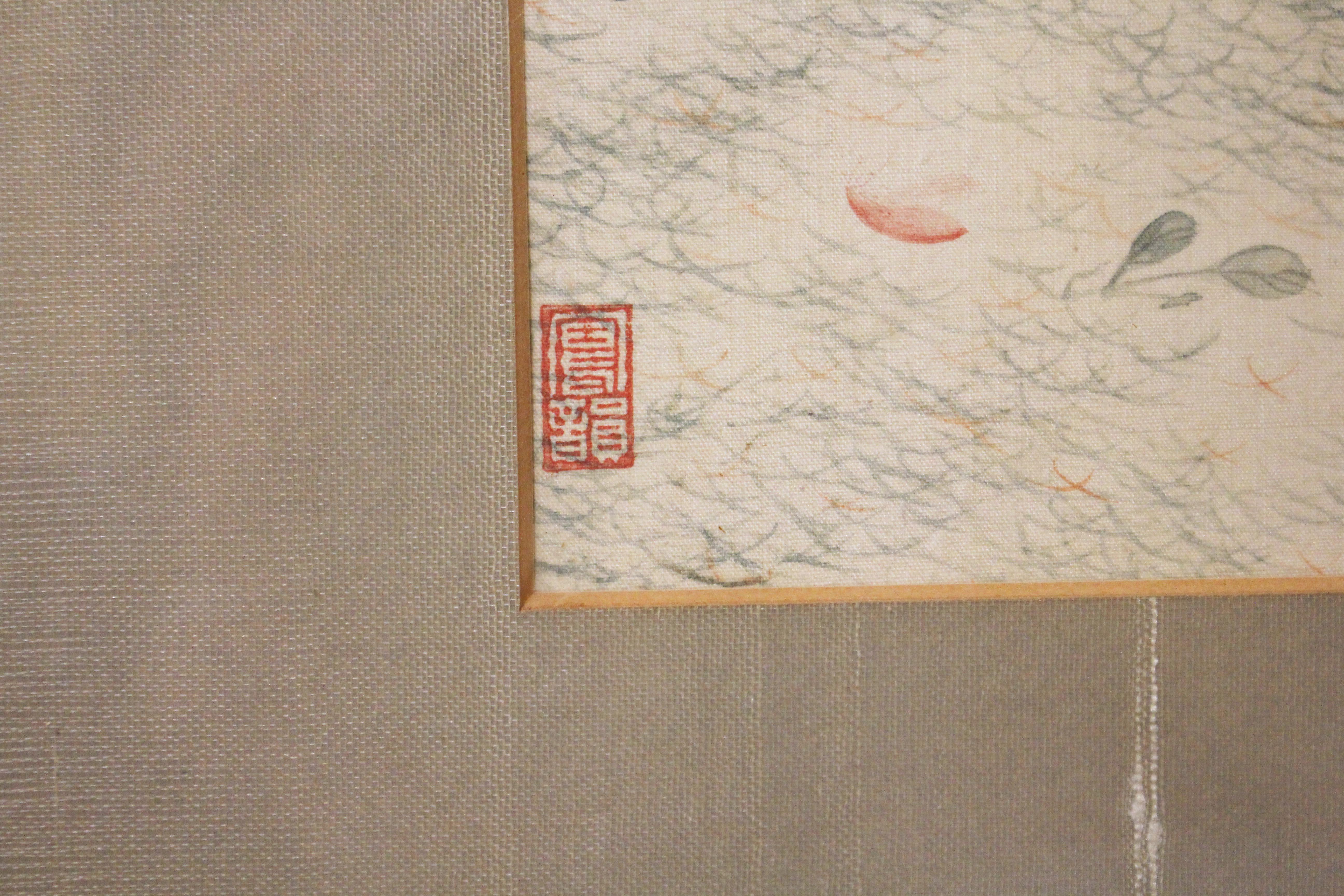 Chinois Fin du XIXe siècle, dynastie chinoise Qing Peinture à l'encre et aux couleurs sur soie en vente