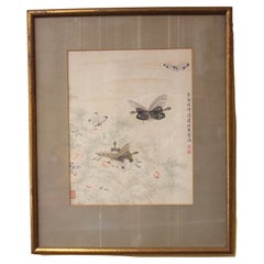 Ende des 19. Jahrhunderts Chinesisch Qing-Dynastie Tinte und Farbe Malerei auf Seide