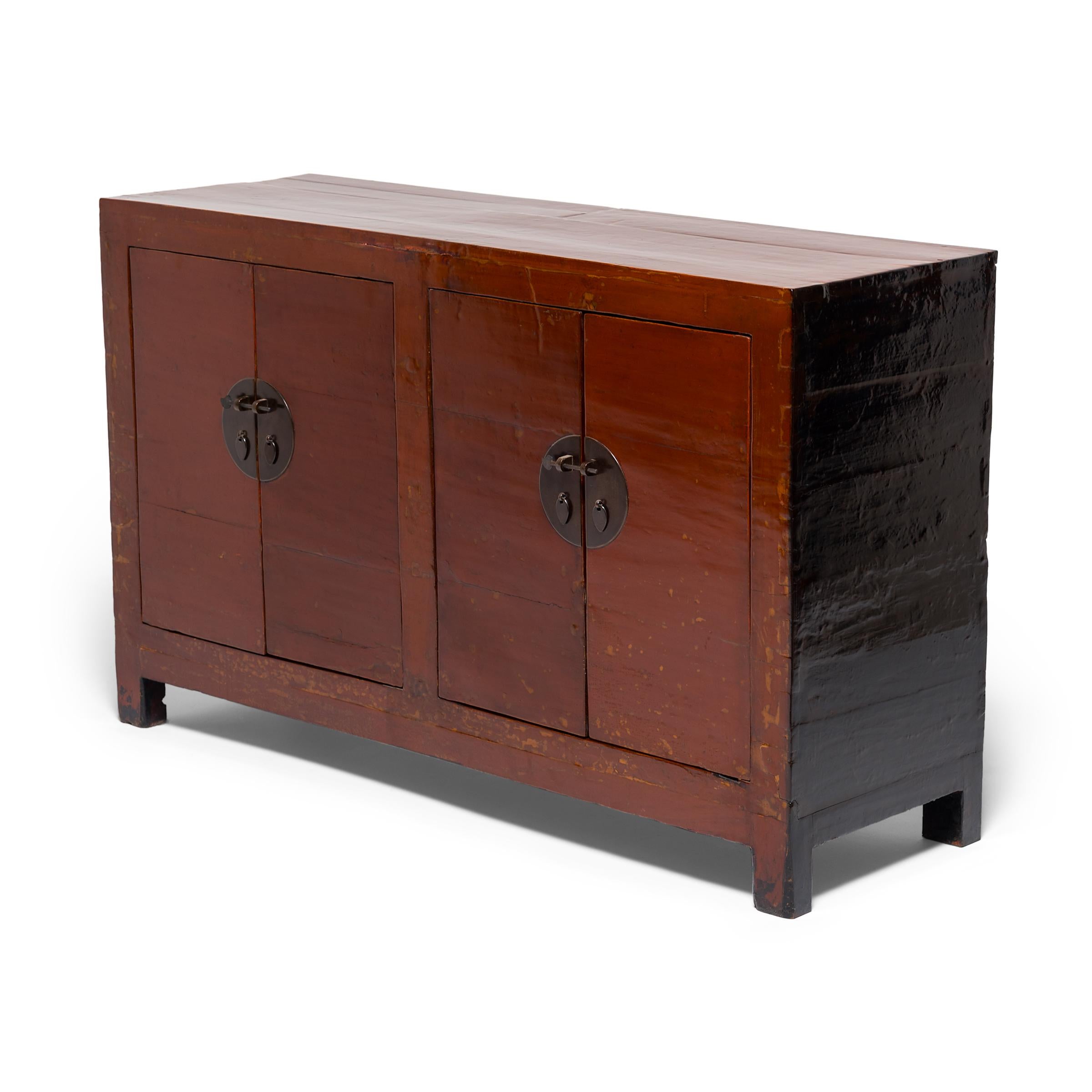 Qing Late 19th Century Chinese Red Lacquer Sideboard