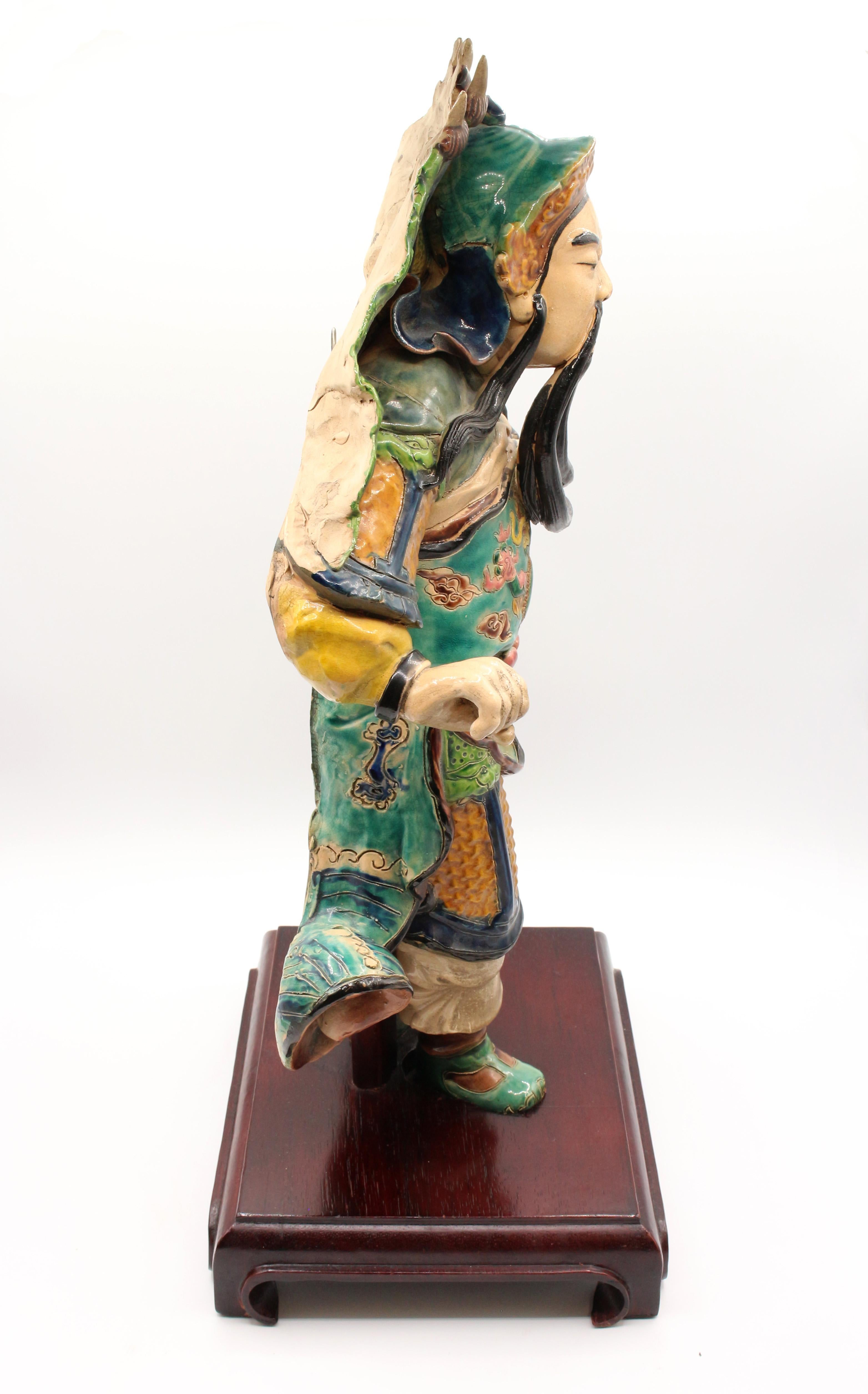 Polychromed Late 19th Century Chinese Roof Tile Figure