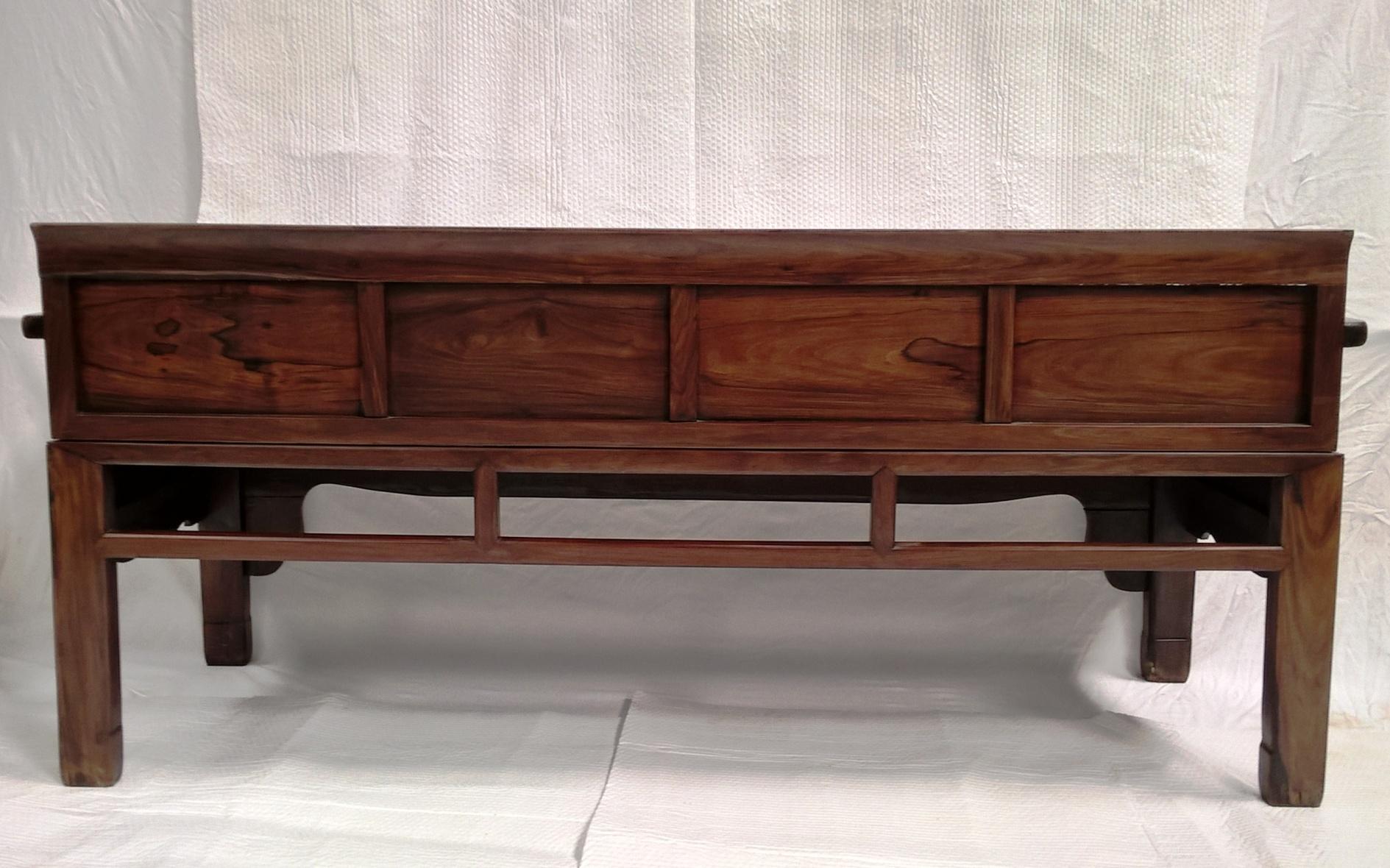 Late 19th Century Chinese Rosewood Bench For Sale 1