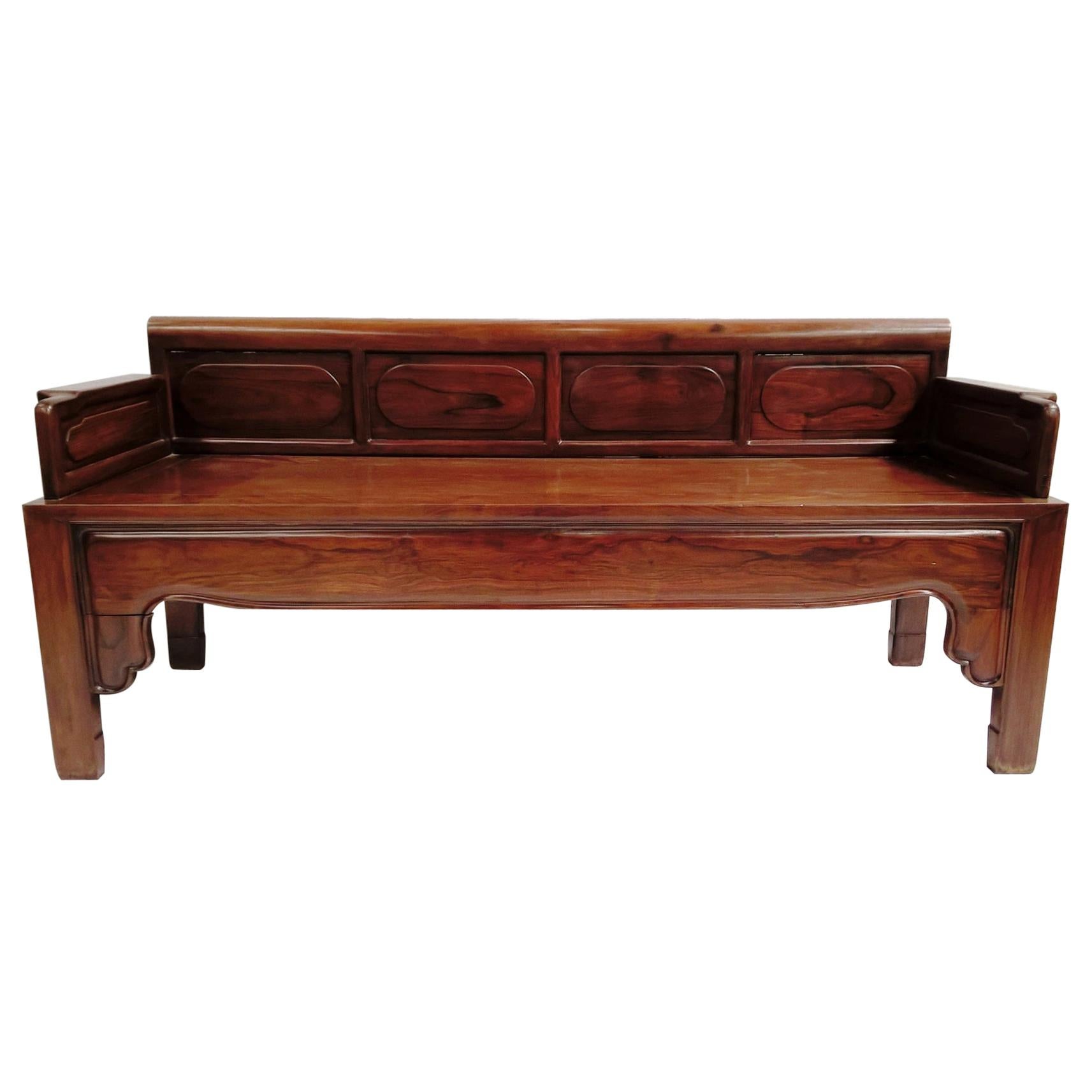 Late 19th Century Chinese Rosewood Bench For Sale