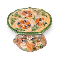 Chinese Sancai Peony Headrest, c. 1900