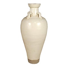 Late 19th Century Chinese Tapered Rice Wine Jar
