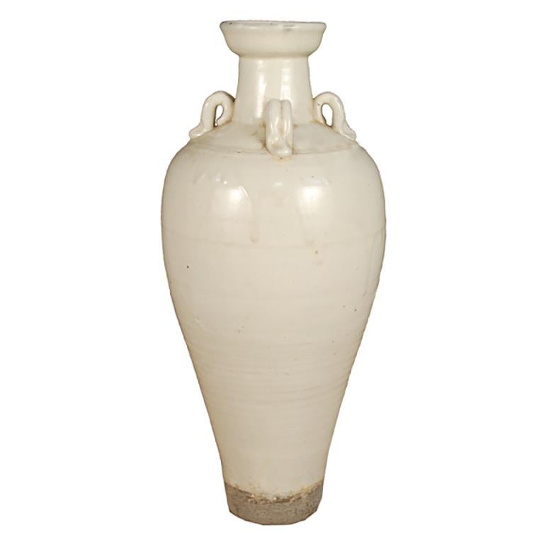 Glazed Late 19th Century Chinese Tapered Rice Wine Jar