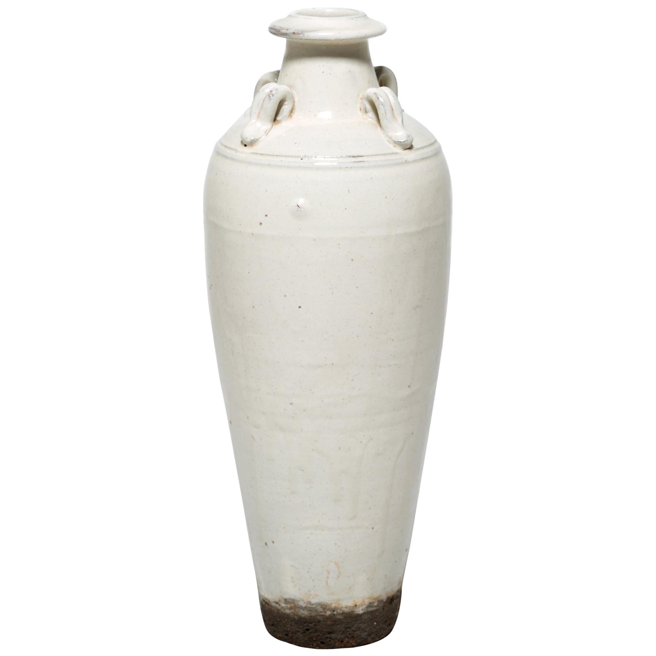 Late 19th Century Chinese Tapered Rice Wine Jar