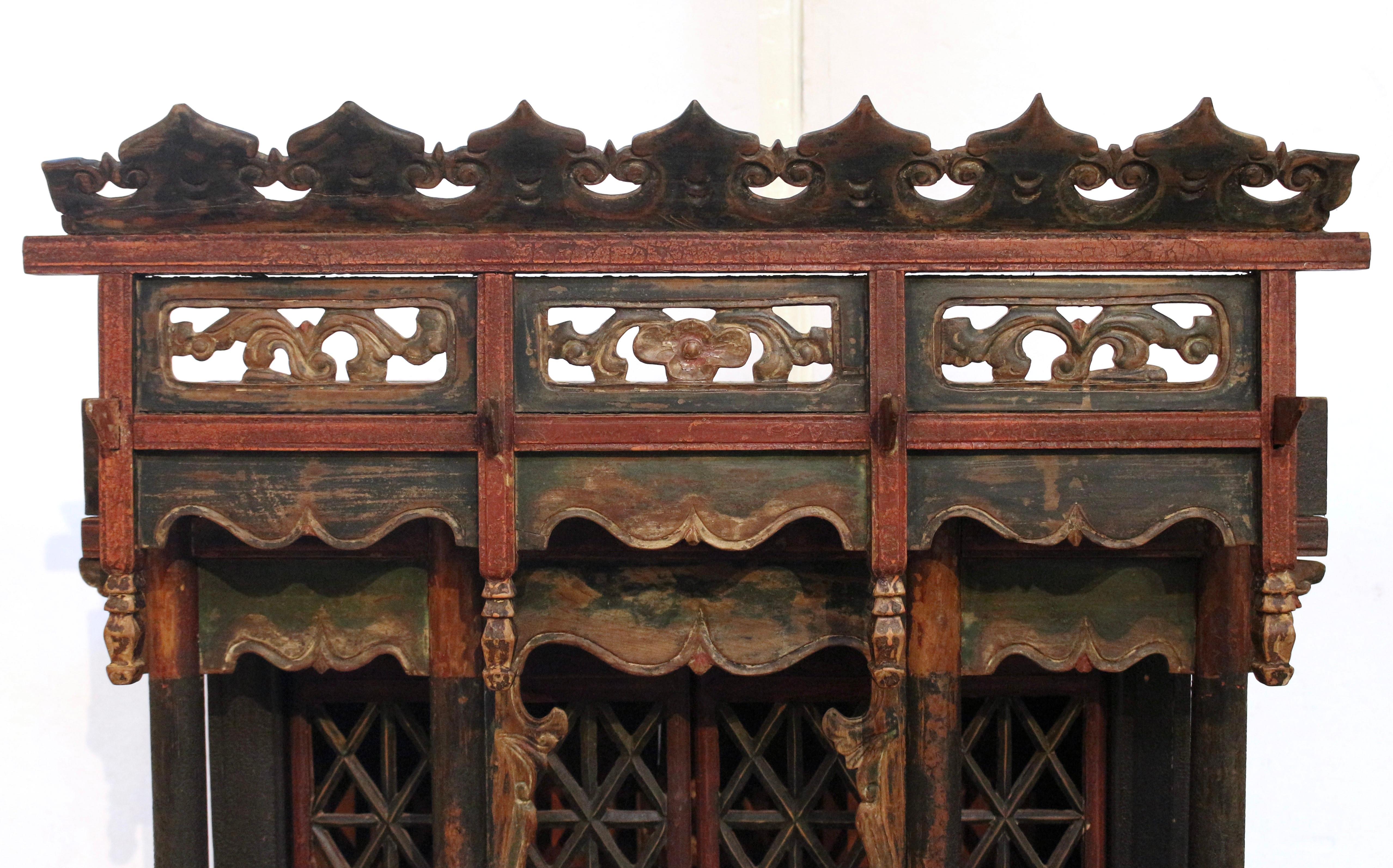 Gilt Late 19th Century Chinese Wooden Spirit House For Sale