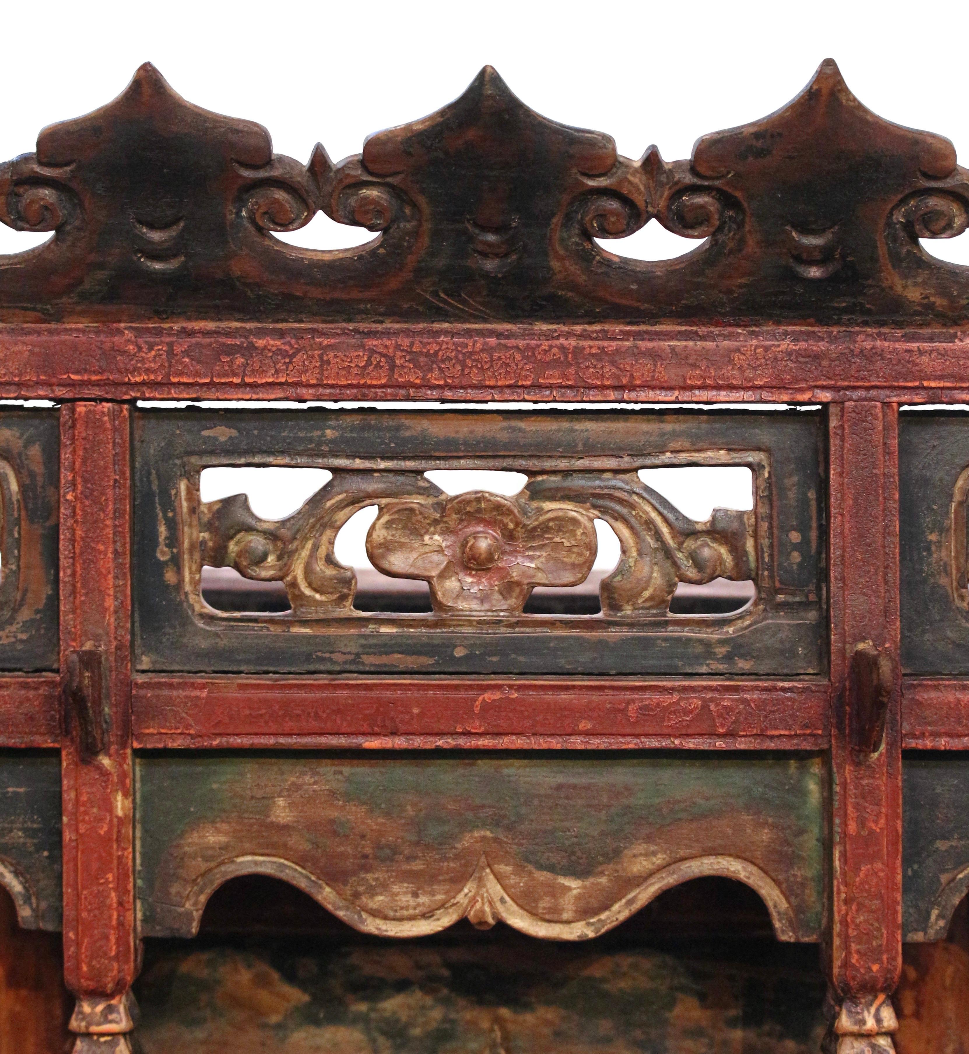 Late 19th Century Chinese Wooden Spirit House In Good Condition For Sale In Chapel Hill, NC