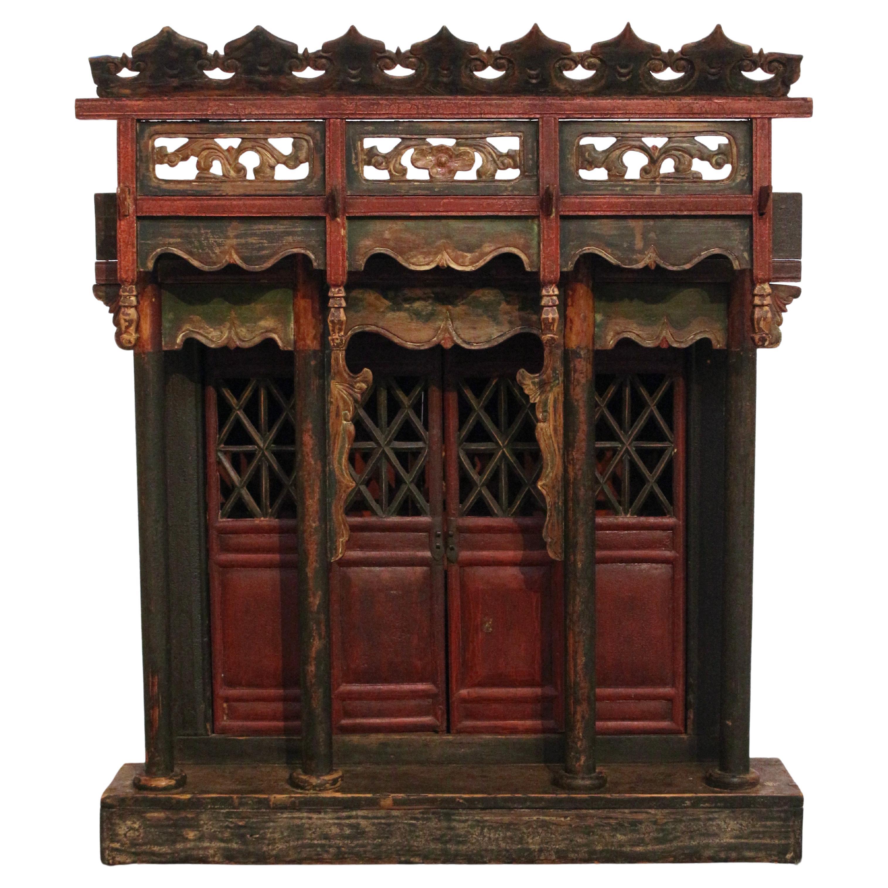 Late 19th Century Chinese Wooden Spirit House For Sale