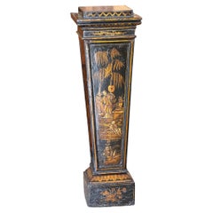 Antique Late 19th Century Chinoiserie Decorated Pedestal