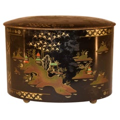 Antique Late 19th Century Chinoiserie Tea Tin