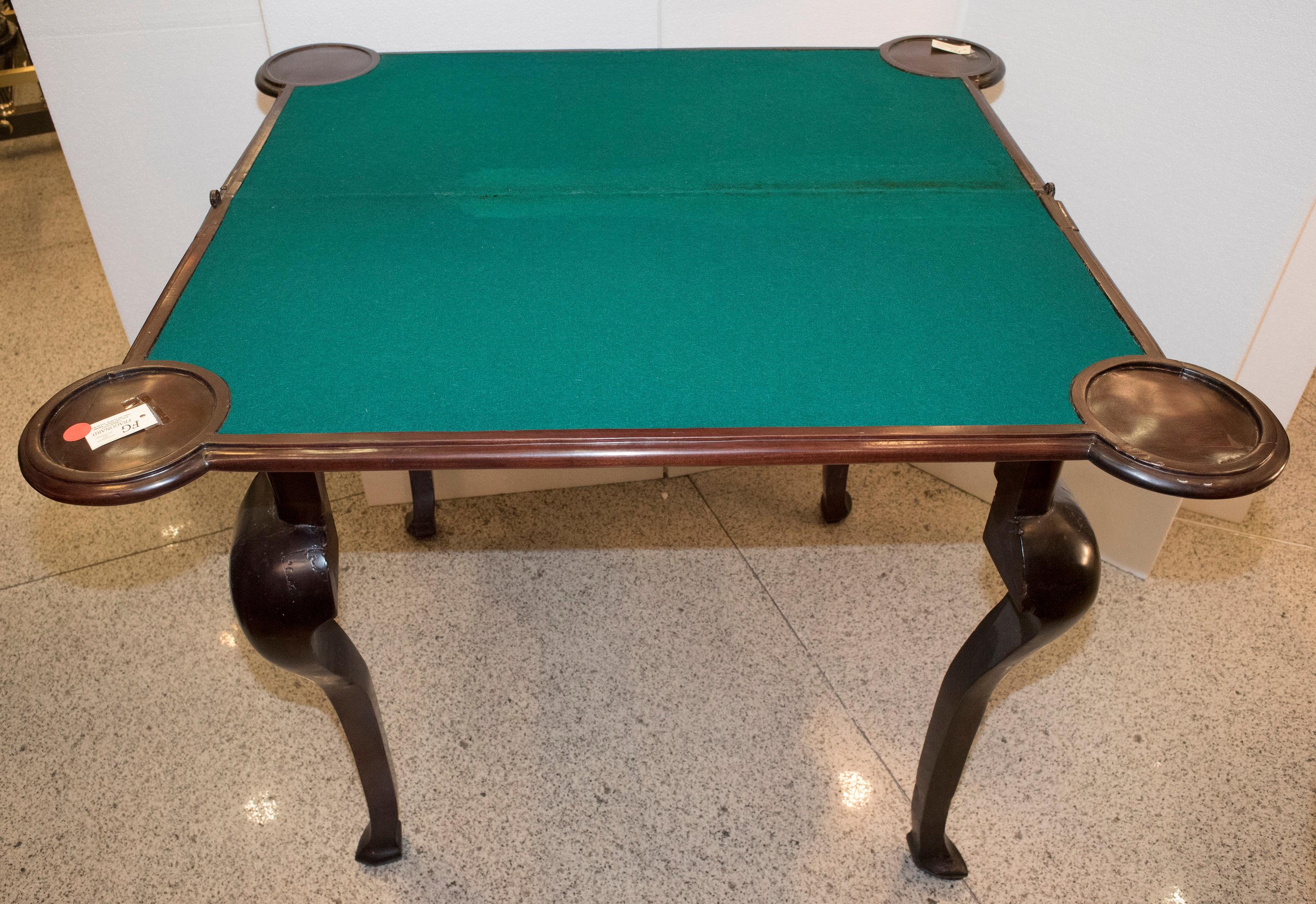 Late 19th Century Chippendale Style Mahogany Wood and Fabric English Table 1880s 14