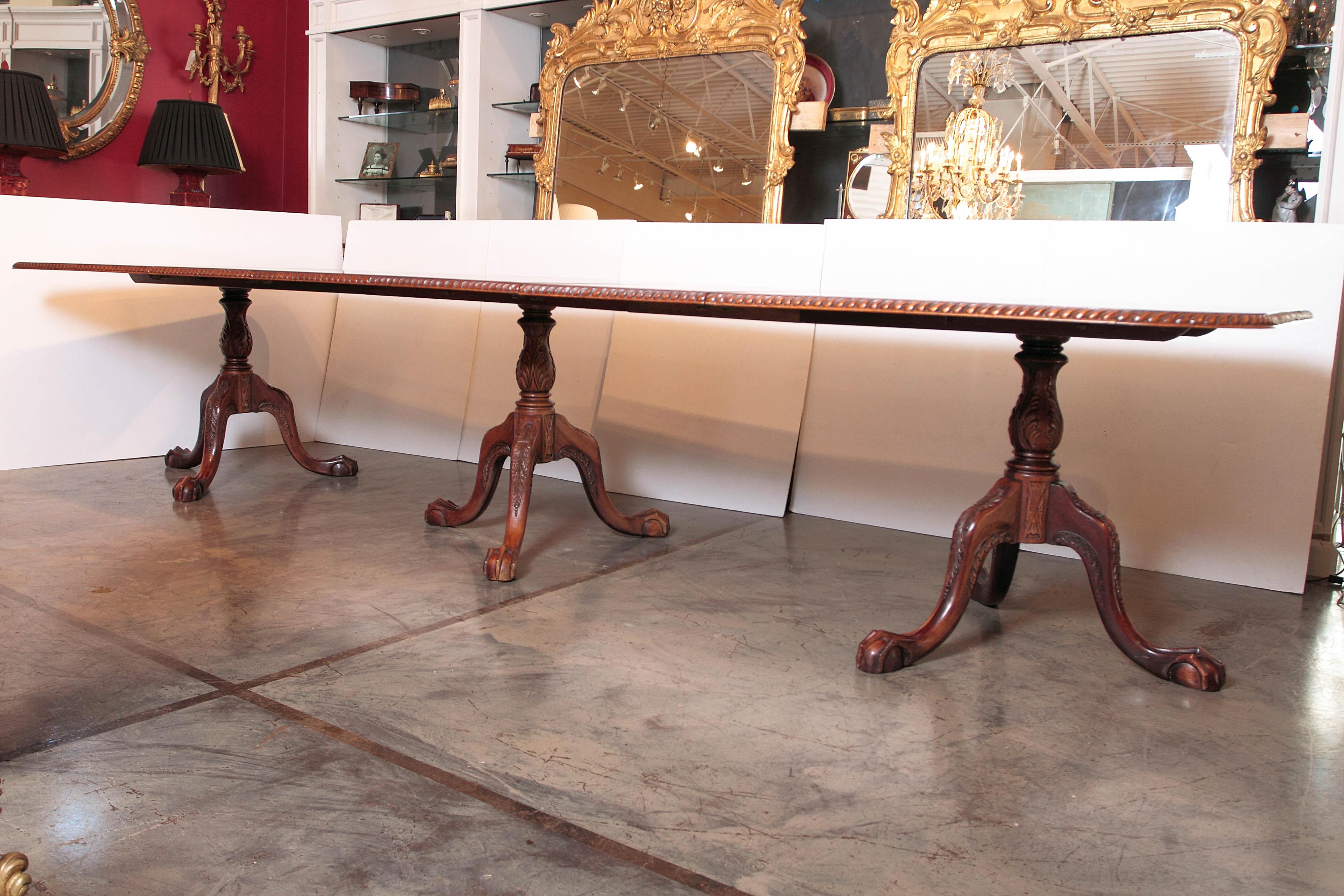 Late 19th Century Chippendale Mahogany Banquet Dining Table 2