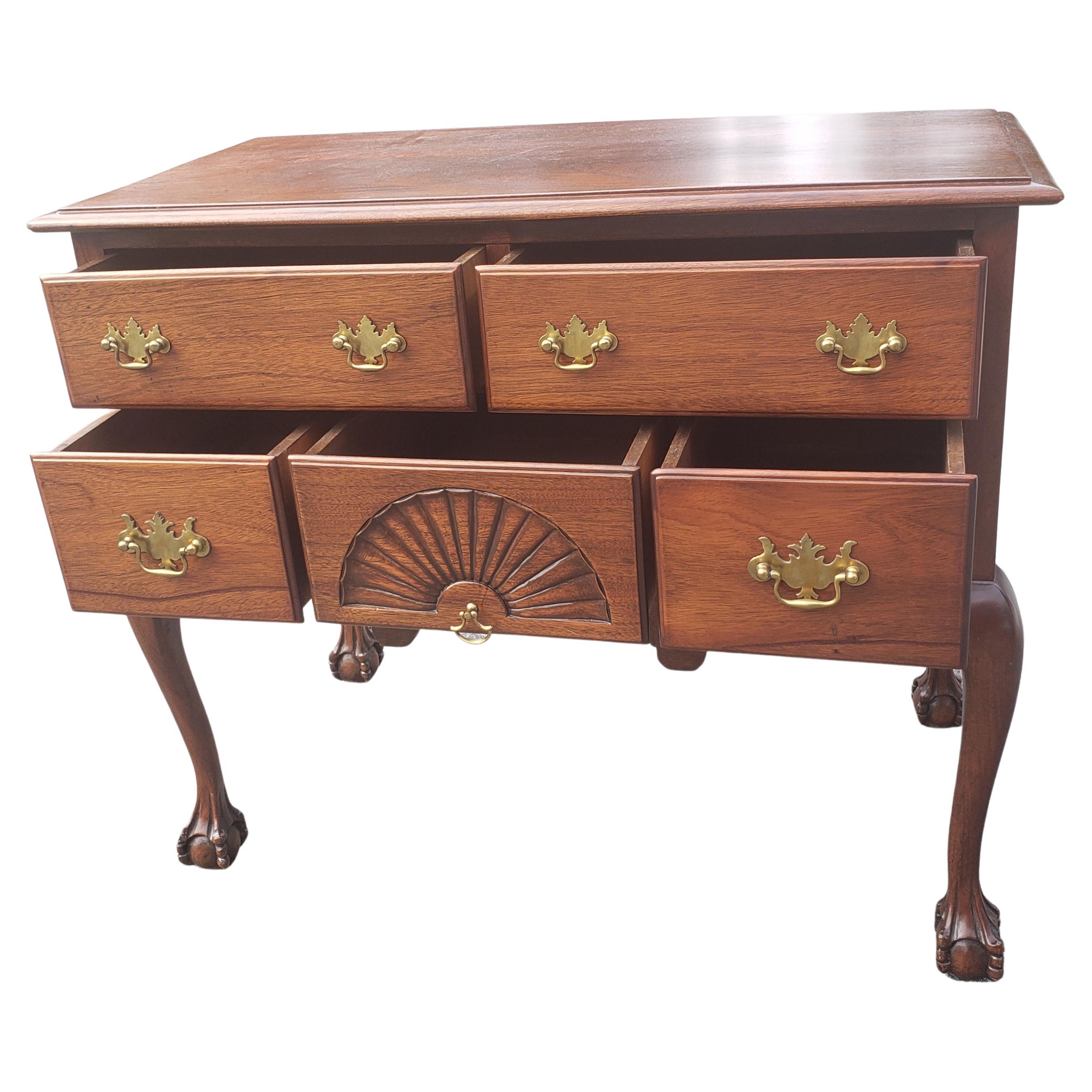 American Late 19th Century Chippendale Mahogany Lowboy with Ball and Claw Feet For Sale
