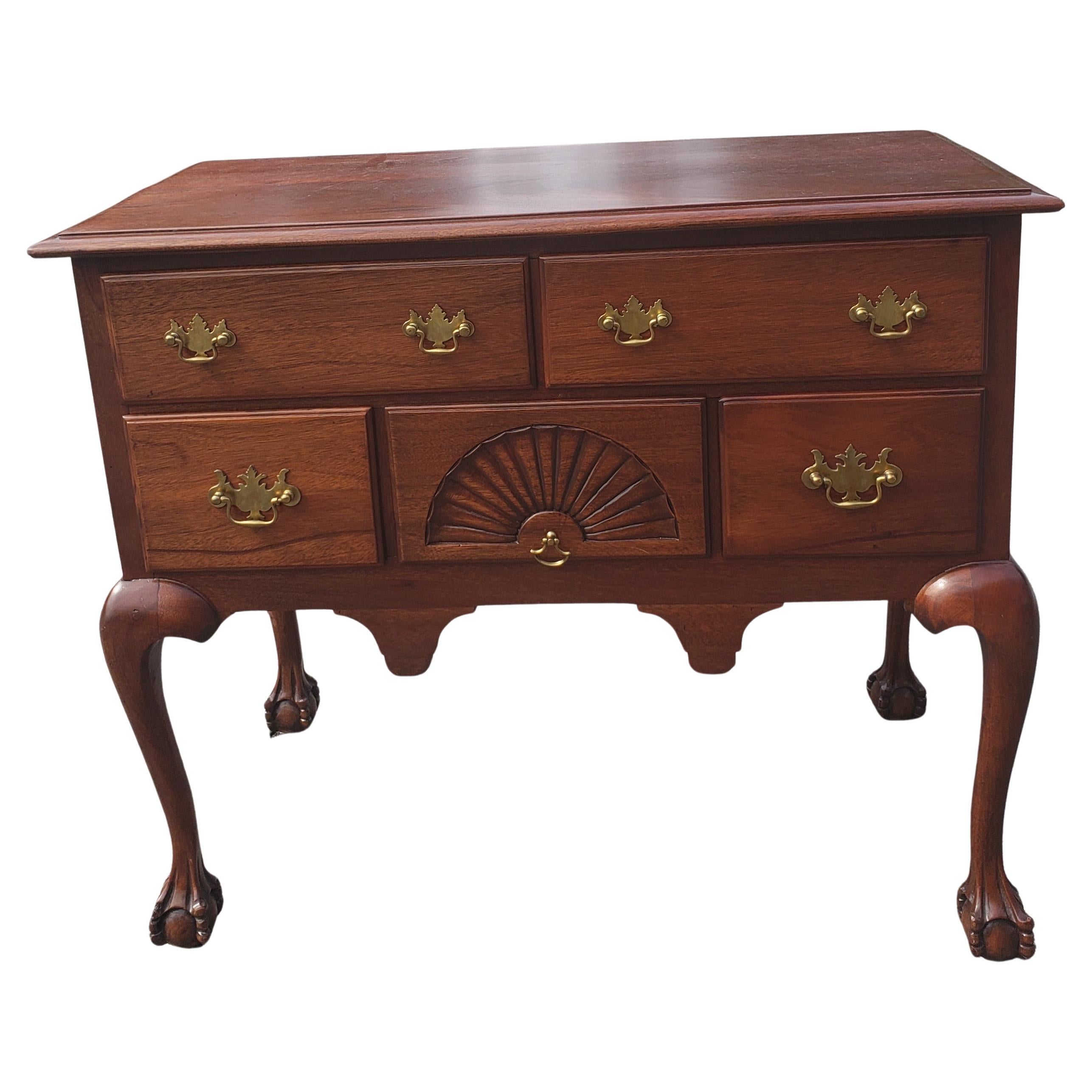 Late 19th Century Chippendale Mahogany Lowboy with Ball and Claw Feet In Good Condition For Sale In Germantown, MD