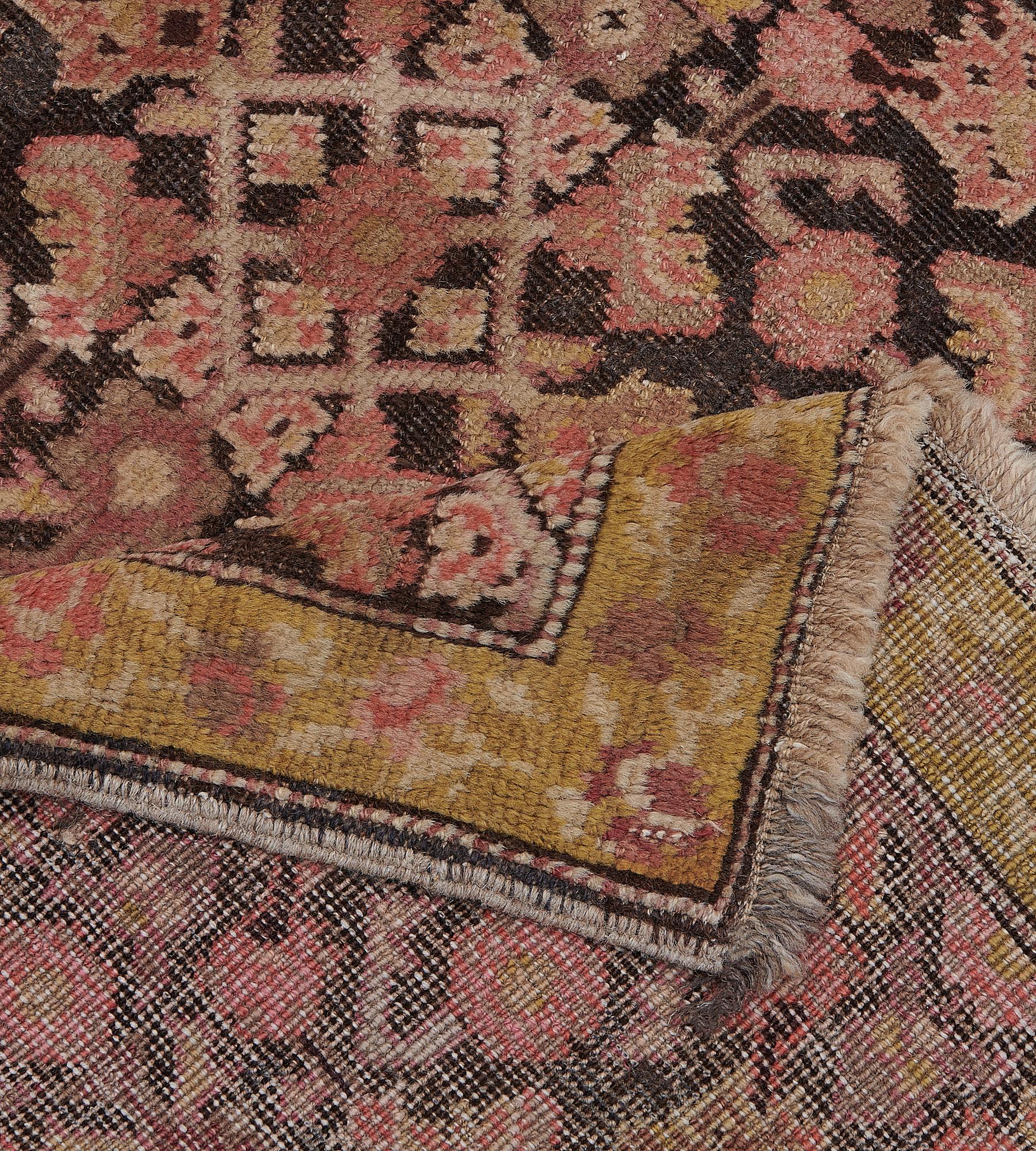 Late 19th Century Chocolate-Brown Antique Karabagh Runner For Sale 5