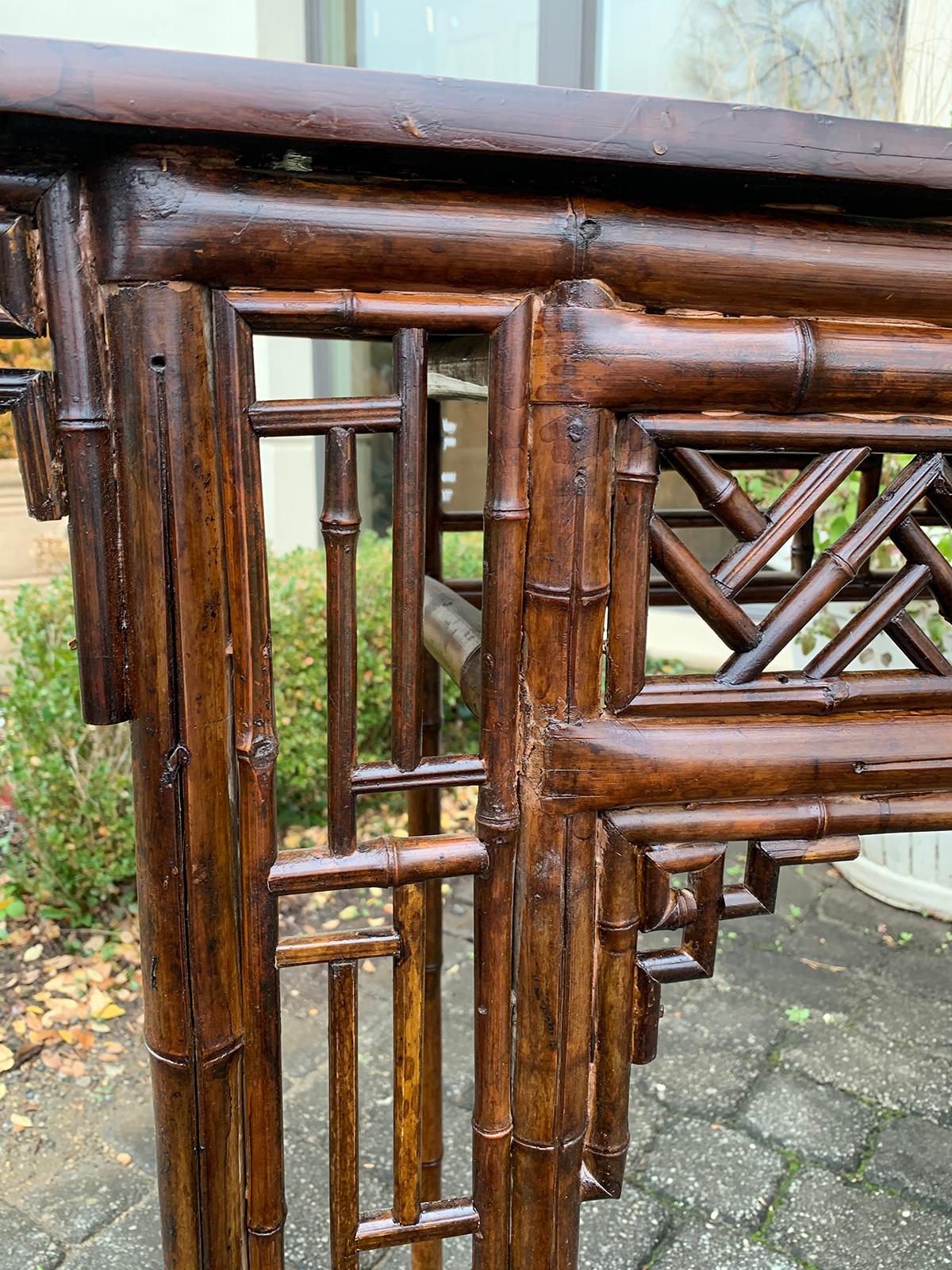 Late 19th Century circa 1880 Chinese Bamboo Altar Table / Long Console 13